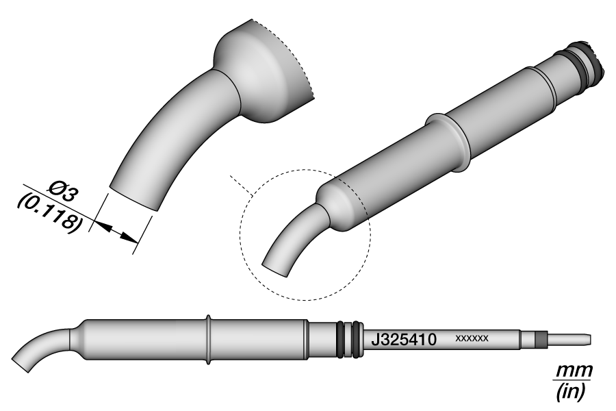 J325410 - Bent Cartridge Ø 3 mm 45º